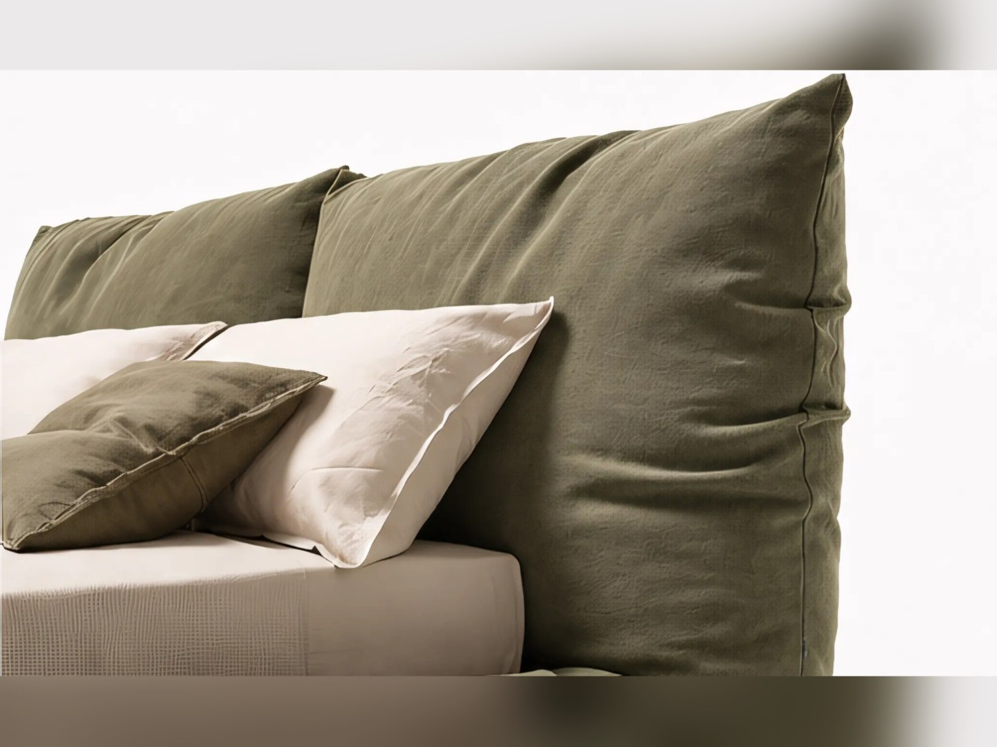 Мягкое изголовье кровати Джина крупным планом