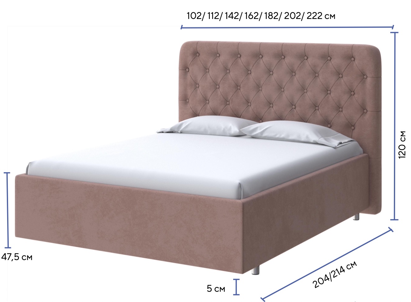 Схема размеров Кровать Classic Large