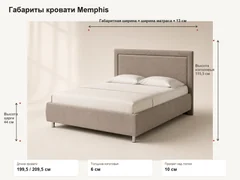 Точные габариты кровати Memphis