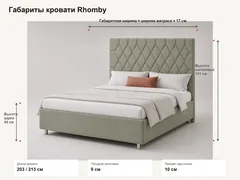 Точные габариты кровати Rhomby