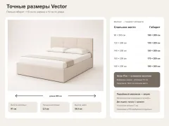 Точные габариты кровати Vector